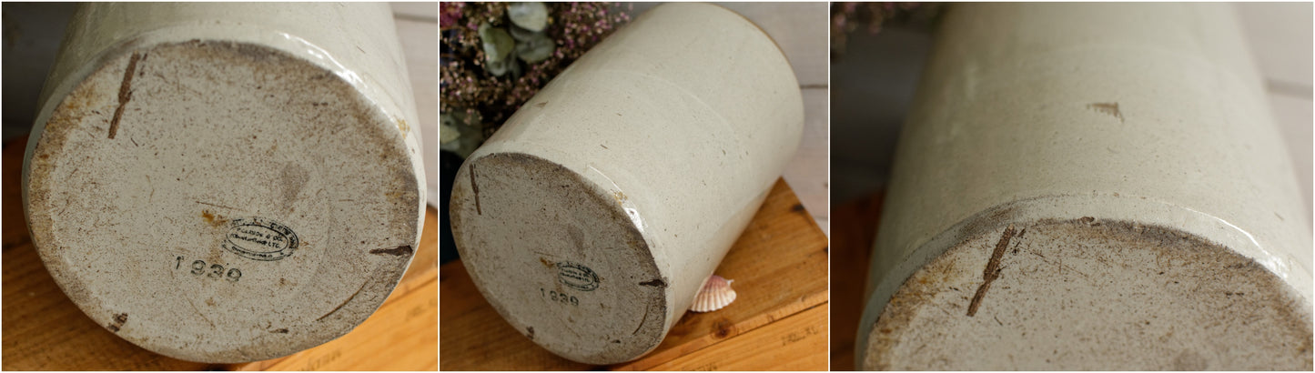 1939 ~ "The Potteries, Whittington Moor, Chesterfield LTD Pearson & Co" ~ English Antique WWI Militaria Rum Barrel Jug Imperial 1 Gallon ~ SRD Supply Reserve Depot