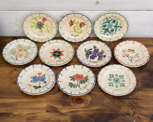 1939 BERTHE SAMAT (B.Samat B.S) Art by Atleier Cezanne Marseille French Vintage Hand-Painted Faience Ironstone Small "Mini" Decorative Plate Signed by Artist