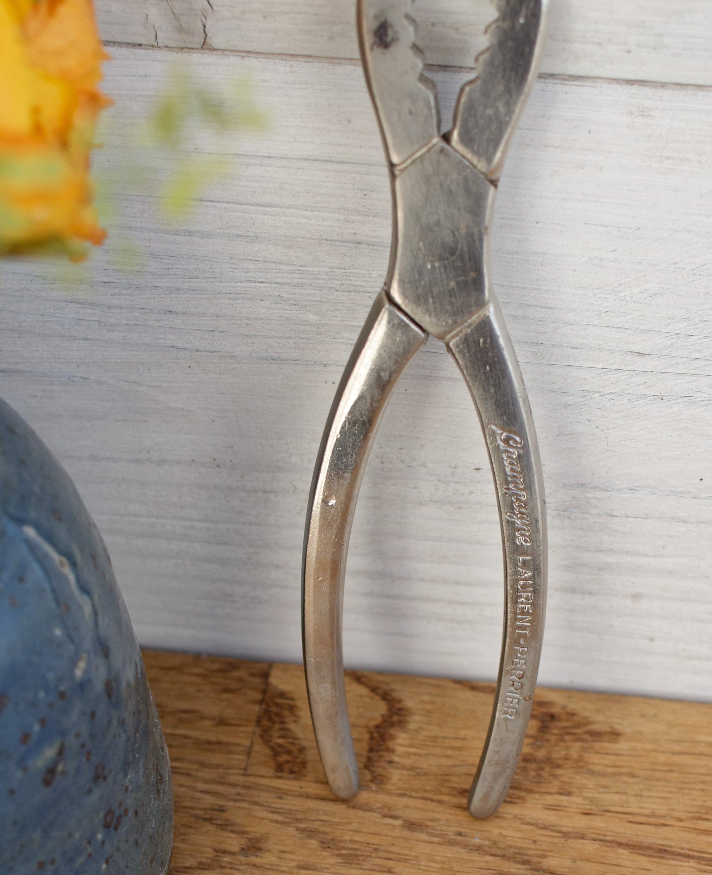 French Vintage CHAMPAGNE Laurent Perrier Cork Pliers Puller Silver Plated Barware Made in France