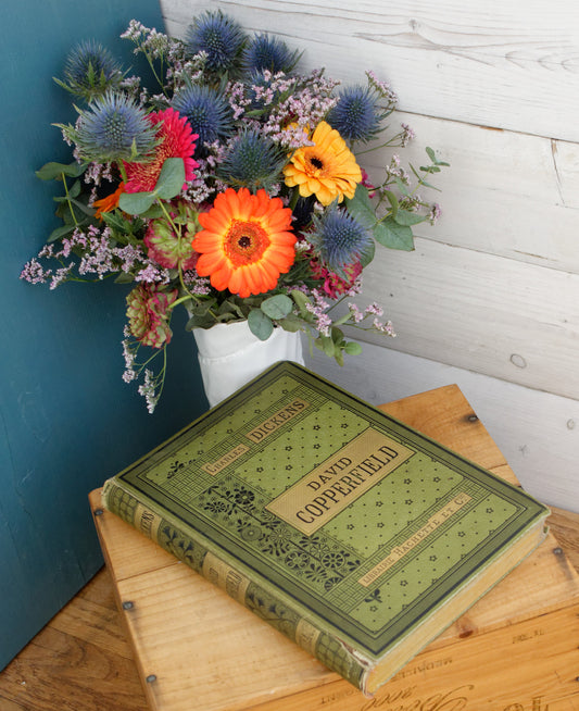 1885 Charles Dickens David Copperfield HACHETTE et Cie French Antique Collectible Gilded Cartonnage Book Novel Livre Roman