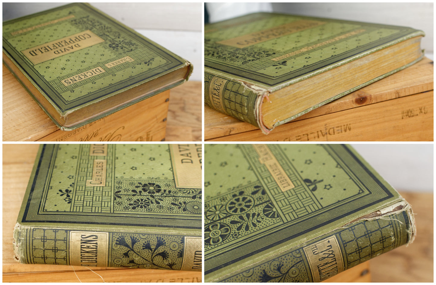 1885 Charles Dickens David Copperfield HACHETTE et Cie French Antique Collectible Gilded Cartonnage Book Novel Livre Roman