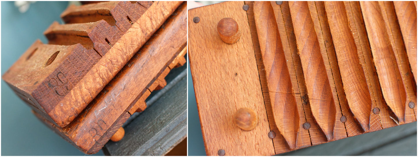 Antique Dutch Collectible Wooden 20 Cigar Mold Press L. Bezemer et ZN No. 6584 Helmond Holland Tobacco Mold Pressoir Moule a Cigare en bois