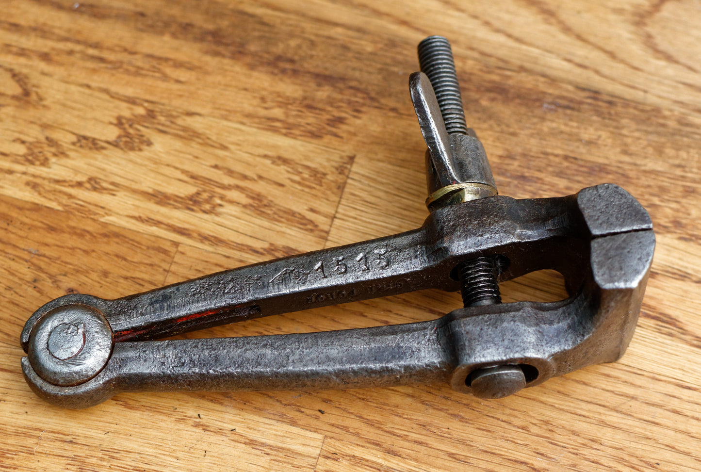 French Antique Small Hand VICE CLAMP FACOM Vintage Forged Steel ACIER FORGE Farmhouse Manual Tool