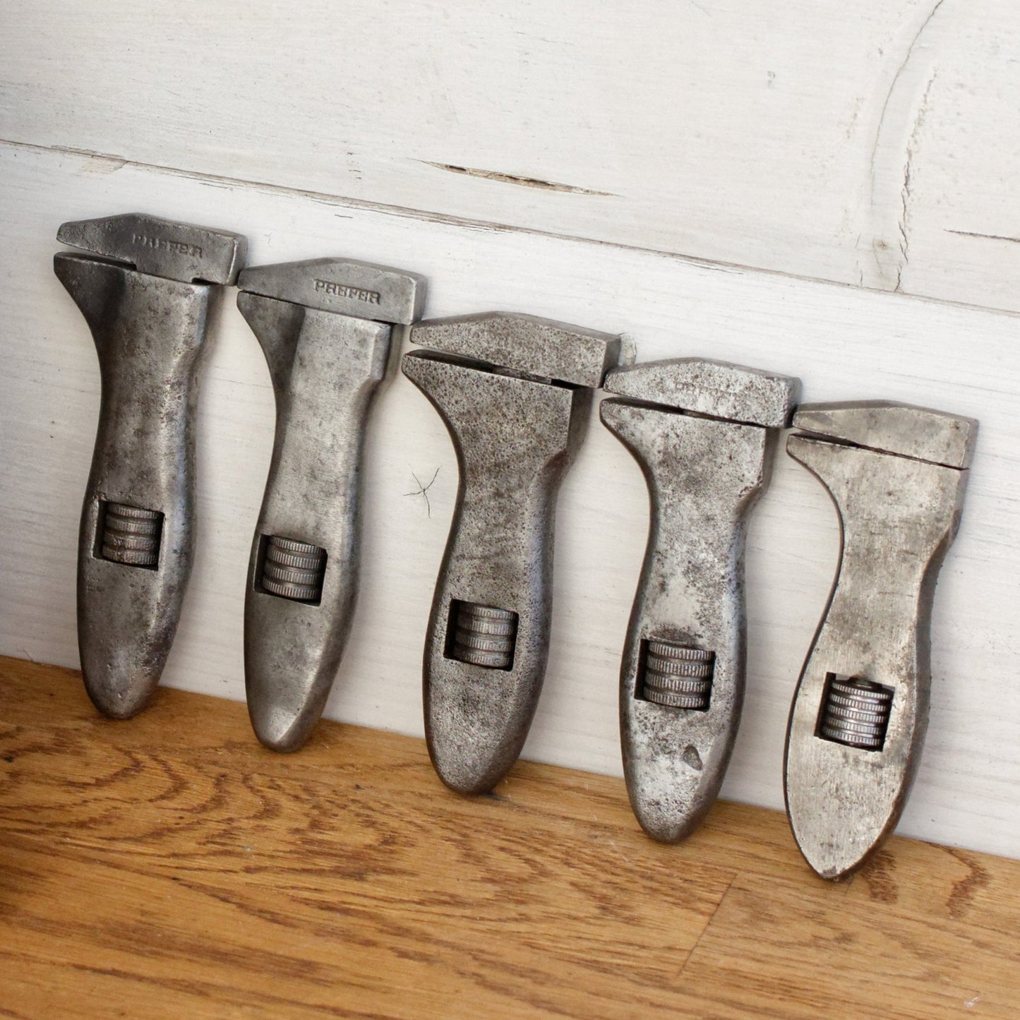 French Antique Mini Adjustable Wrench Spanner PREFER BULLDOG Vintage Forged Steel Clé a Molette Farmhouse Manual Tool