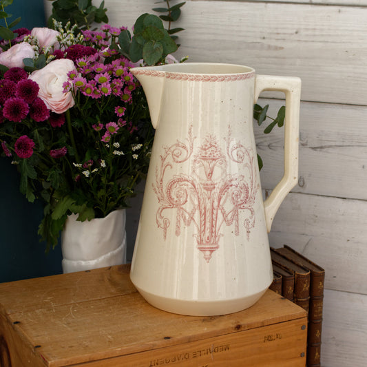 FIRENZE Sarreguemines U&C French Antique Ironstone Bathroom Pitcher BROC Terre de Fer en Faience