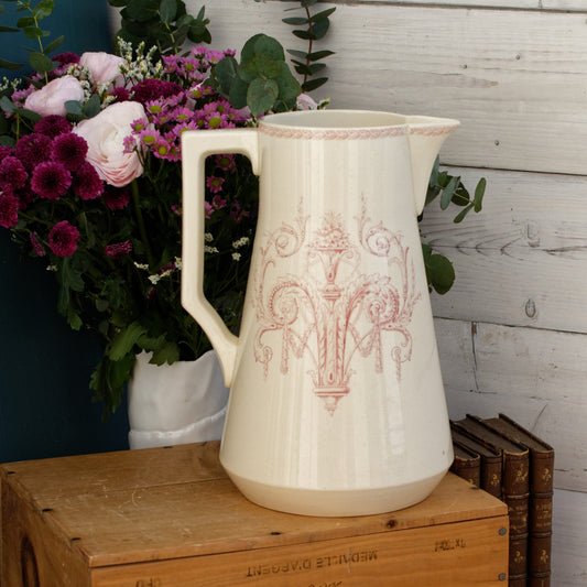 FIRENZE Sarreguemines U&C French Antique Ironstone Bathroom Pitcher BROC Terre de Fer en Faience