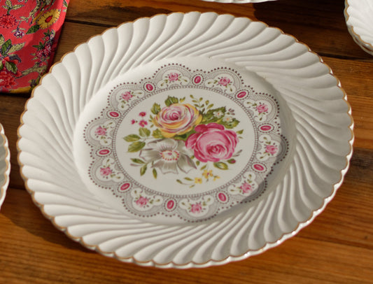 K&G (Keller et Guérin) Luneville French Antique Ironstone Floral Serving Plate Terre de Fer