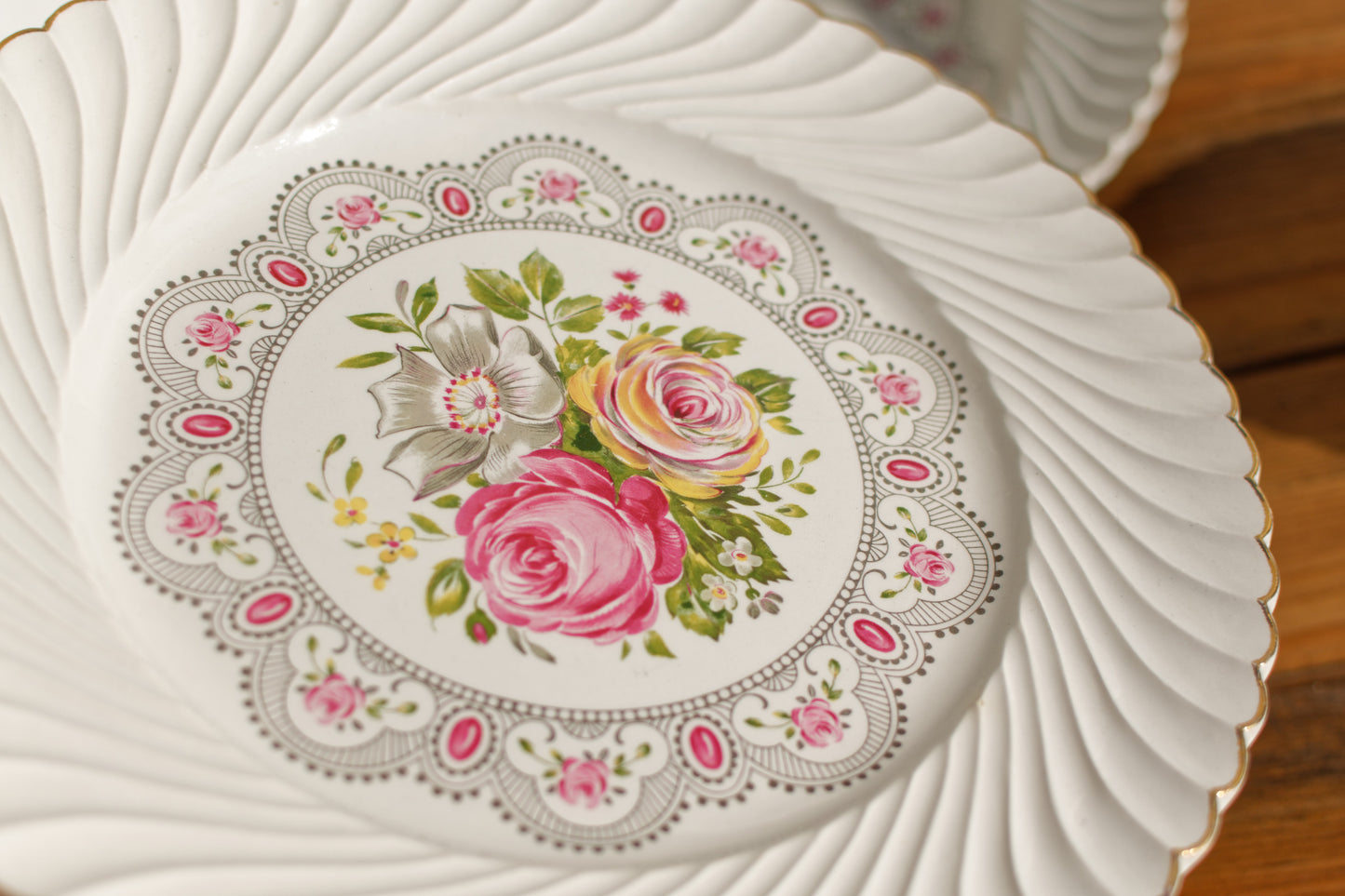 K&G (Keller et Guérin) Luneville French Antique Ironstone Floral Serving Plate Terre de Fer