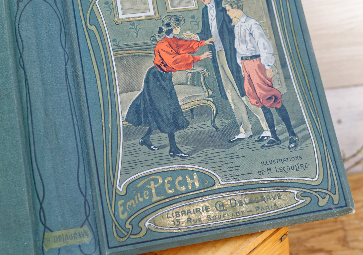 1907 ORGUEILLEUSE by Emile Pech CH Delagrave French Antique Collectible First Edition Illustrated Polychrome Hardcover Book Novel Gilded Cartonnage Livre Roman