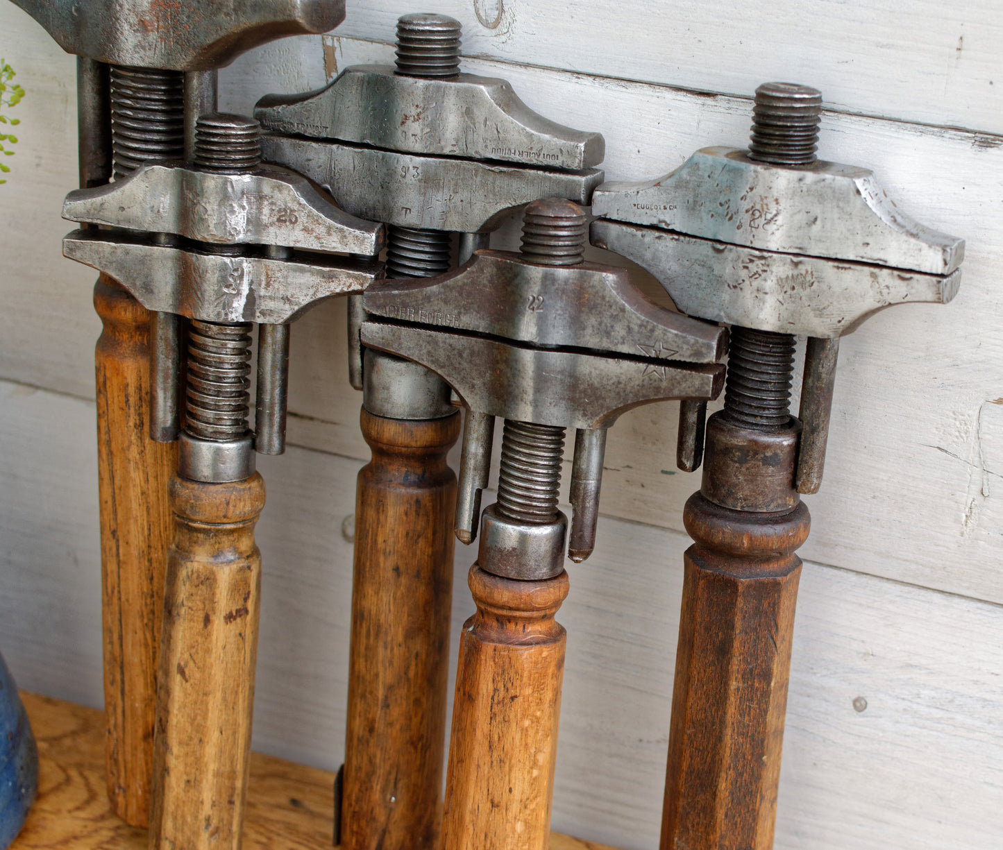 French Antique Borghese Adjustable Double Sided Spanner Wrench Vintage Twist Vice Clamp Monkey Wrench Farmhouse Manual Tool