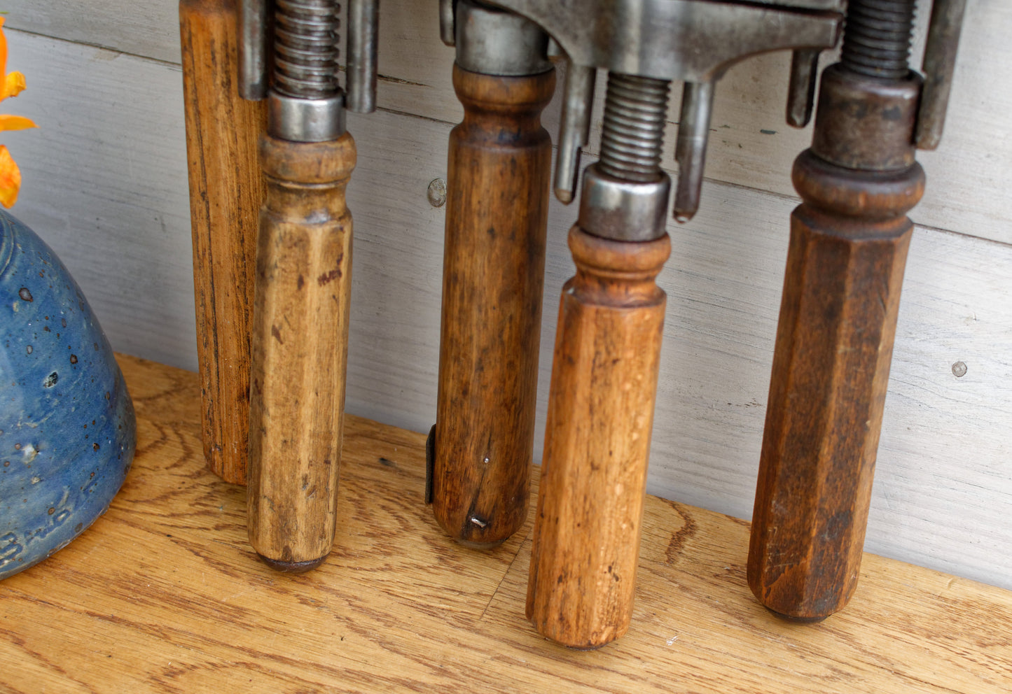 French Antique Borghese Adjustable Double Sided Spanner Wrench Vintage Twist Vice Clamp Monkey Wrench Farmhouse Manual Tool