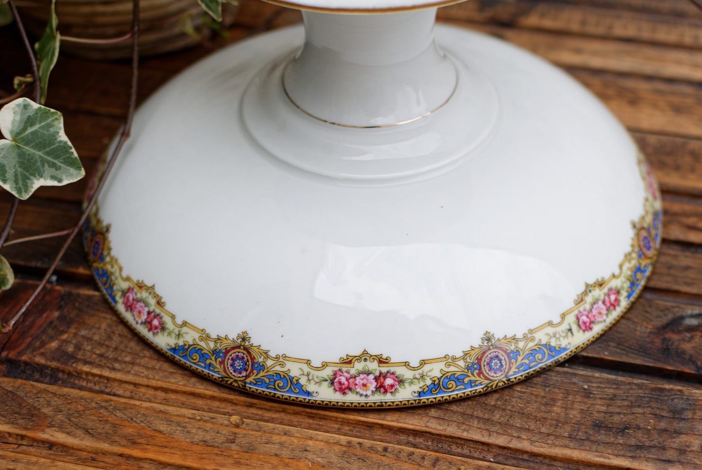 Années 1920 ~ F. Legrand & Cie LIMOGES ~ Français assiette de service ronde en porcelaine fine antique ~ Assiette de service sur pieds