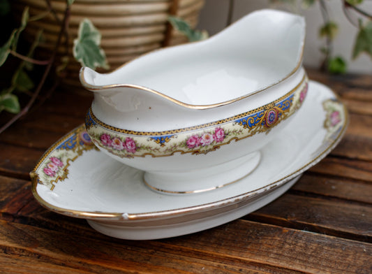 1920年代 ~ F. ルグラン エ リモージュ ~ フランスアンティーク 高級磁器 小判オーバルサービングプレート「ラヴィエ」