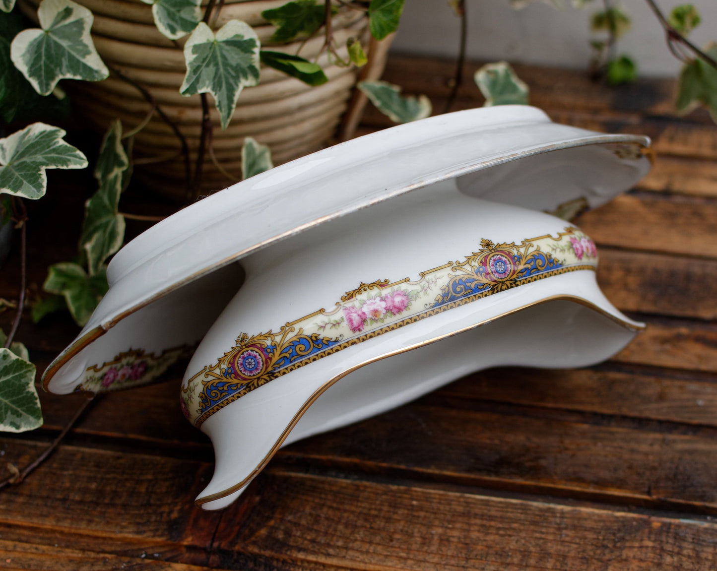 Années 1920 ~ F. Legrand & Cie LIMOGES ~ Français Antique Fine Porcelain Small Oval Serving Plate « RAVIER »