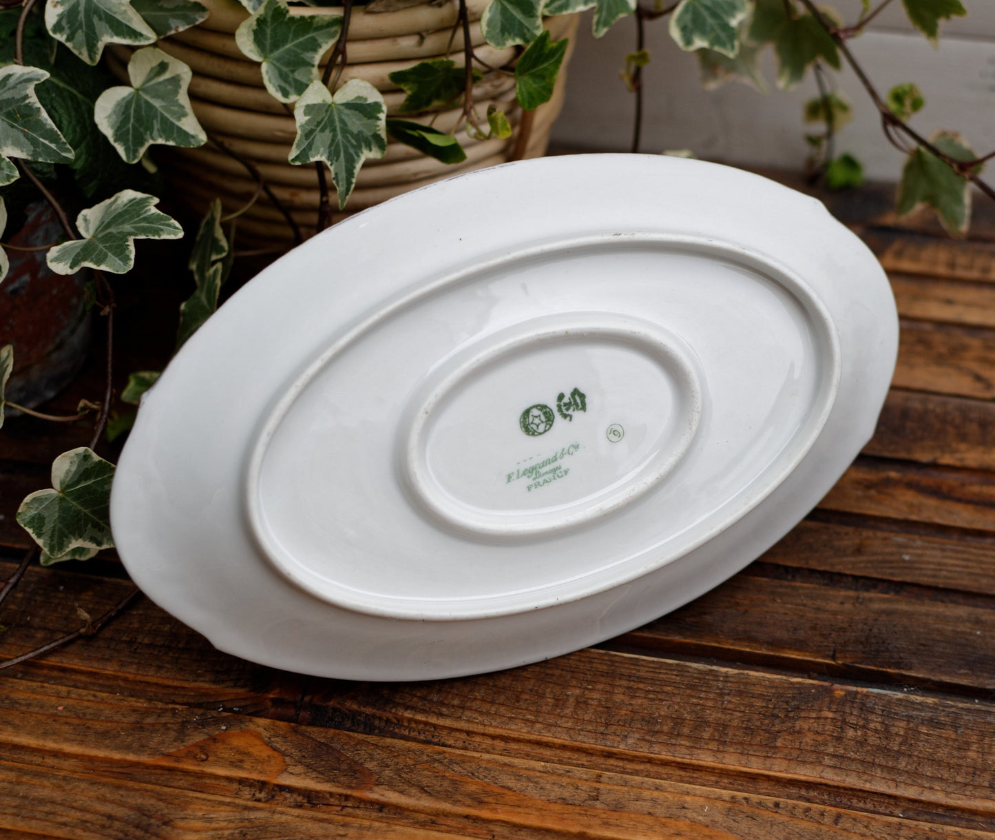 Années 1920 ~ F. Legrand & Cie LIMOGES ~ Français Antique Fine Porcelain Small Oval Serving Plate « RAVIER »