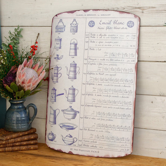 French Vintage Collectible Advertising Wall Plaque Camel Drouot L. Drouot Email Blanc by model of White Enamal