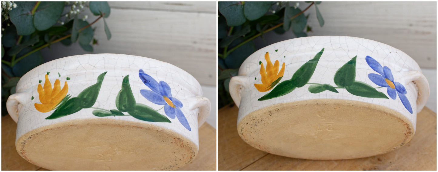 La Bourguignonne French Vintage Oval Foie Gras Lidded Terrine Pot Covered Casserole Stoneware for Pate Made in France