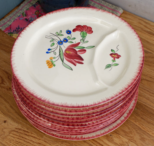 Trianon Faienceries de LONGCHAMP Tout a la Main French Antique Hand-Painted Ironstone Asparagus Plate Terre