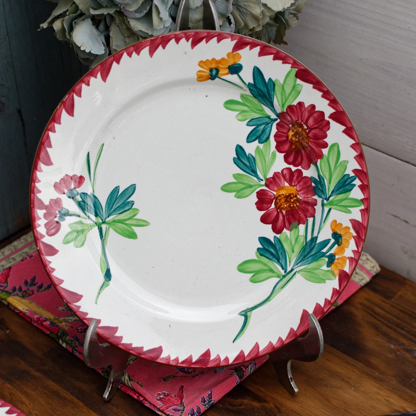 French Antique Ironstone Small Plate COLMAR Sarreguemines UC Terre de fer