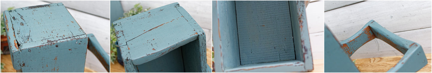 French Vintage Wooden Storage box carrier French Farmhouse Restored