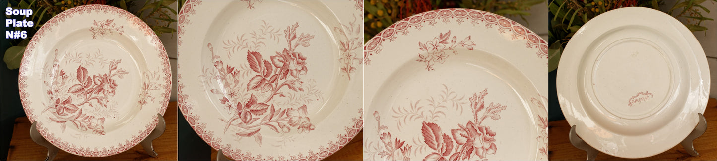 Années 1890 ~ « DUGAZON » Boch Freres Keramis (BFK) ~ Plaque de transfert bleue antique belge en pierre de fer ~ Terre de Fer