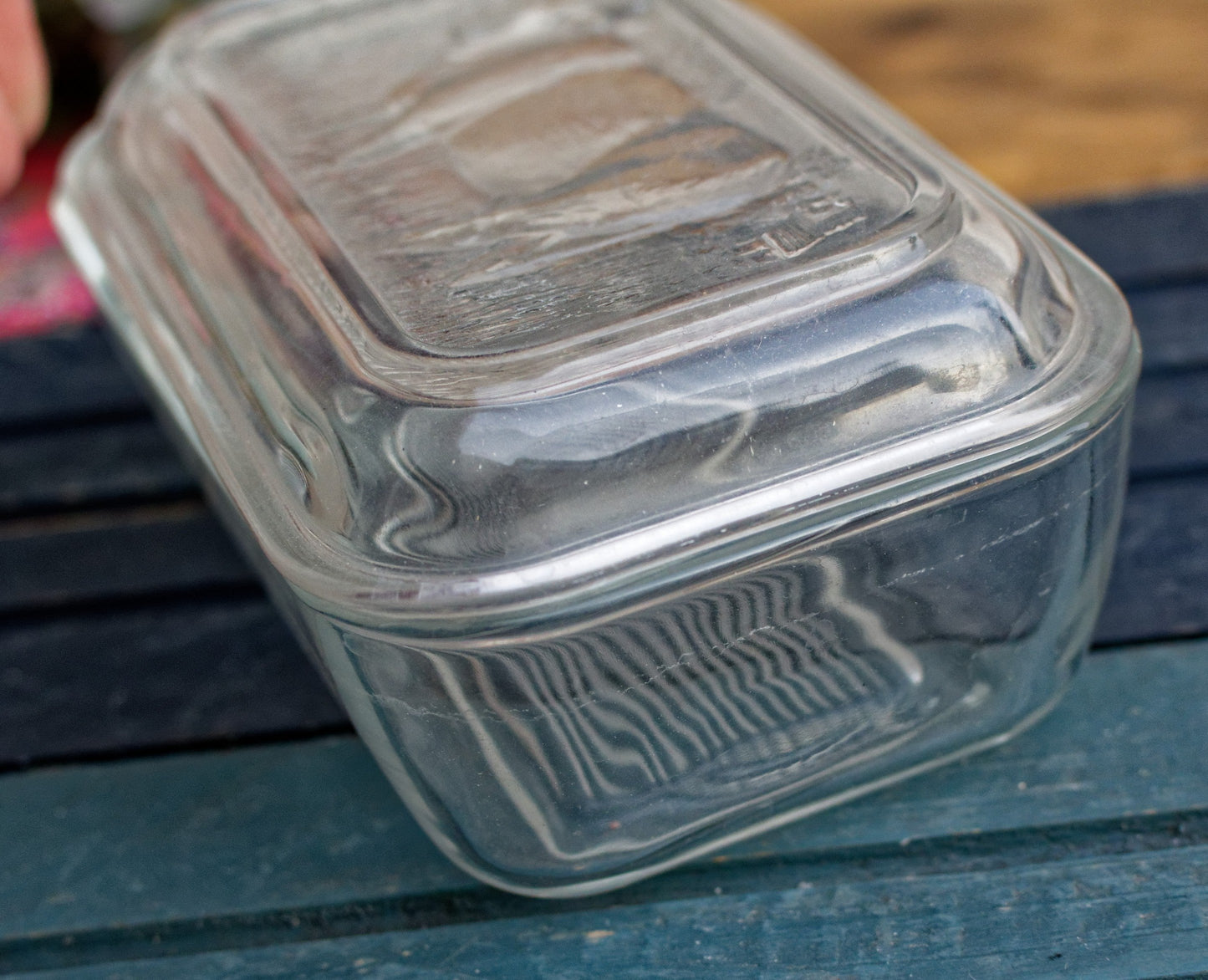 French Vintage Glassware Arcoroc Butter Dish with Embossed Cow Lid Glass Butter Storage Dish