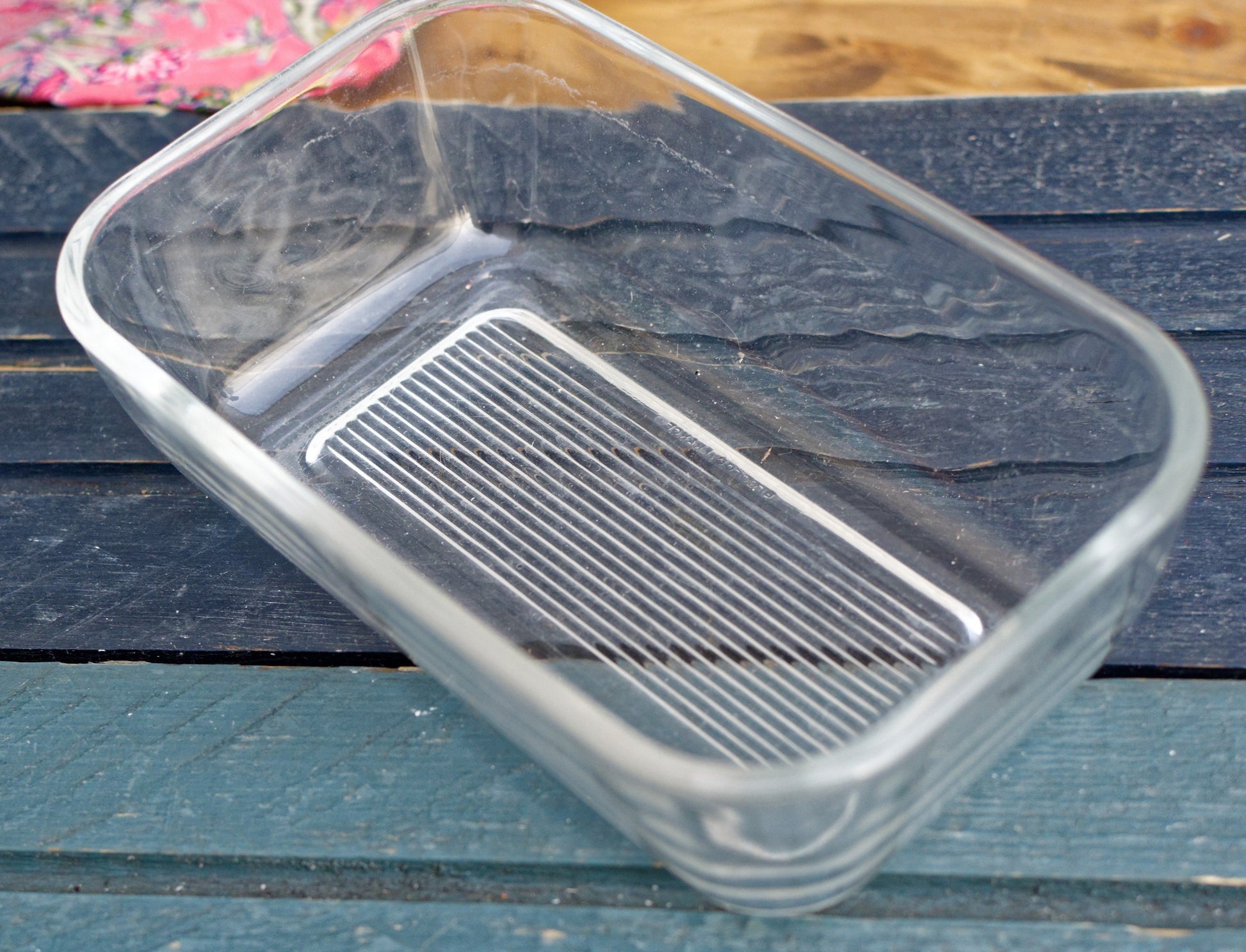 French Vintage Glassware Arcoroc Butter Dish with Embossed Cow Lid Glass Butter Storage Dish