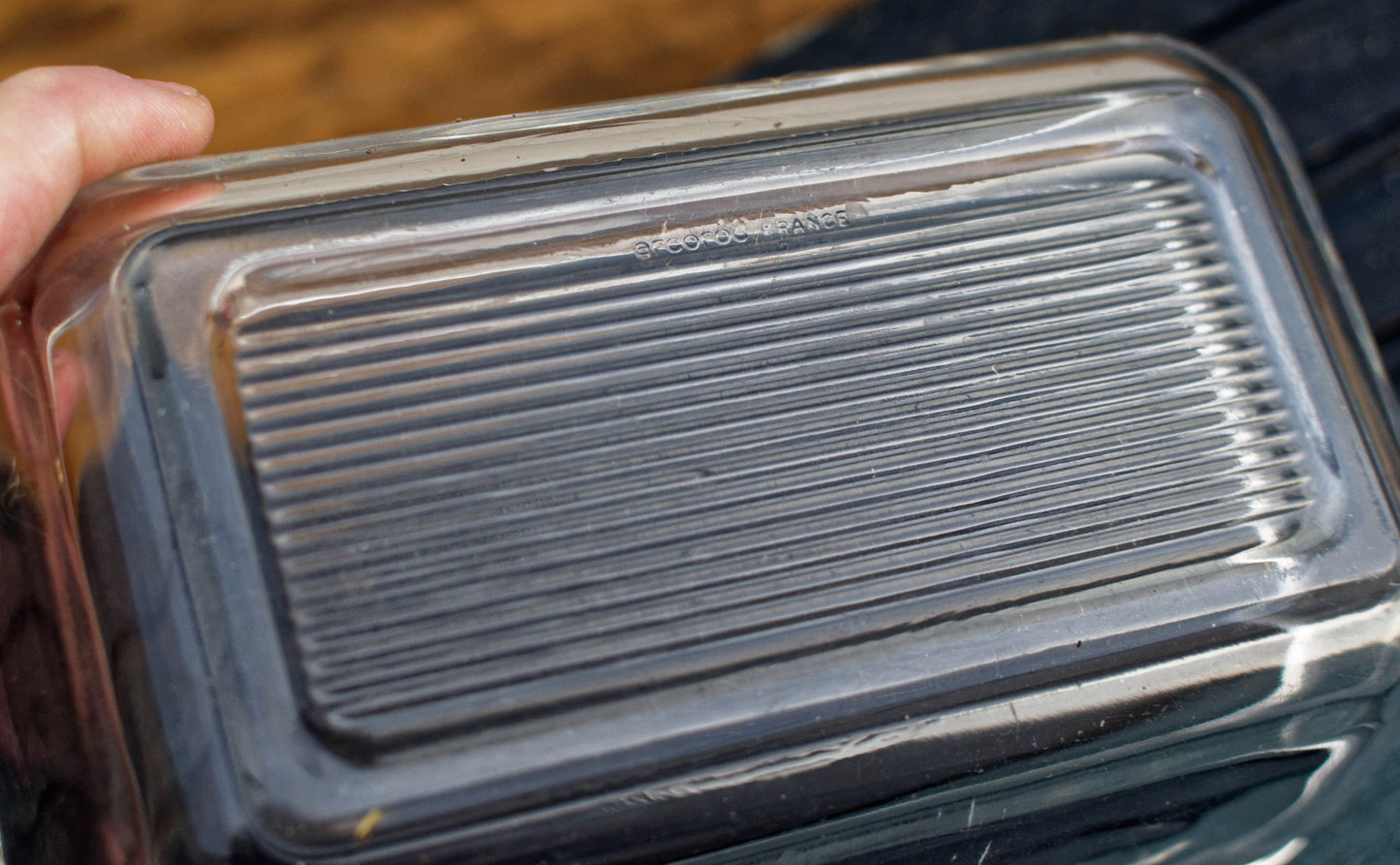 French Vintage Glassware Arcoroc Butter Dish with Embossed Cow Lid Glass Butter Storage Dish