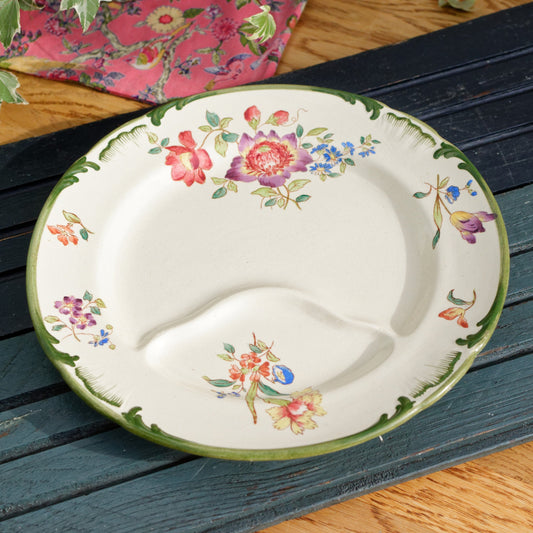 1920年代~「ヴェラール」ロンシャン~フランスアンティーク手描きアイアンストーンアスパラガスプレート~テール・ド・フェール