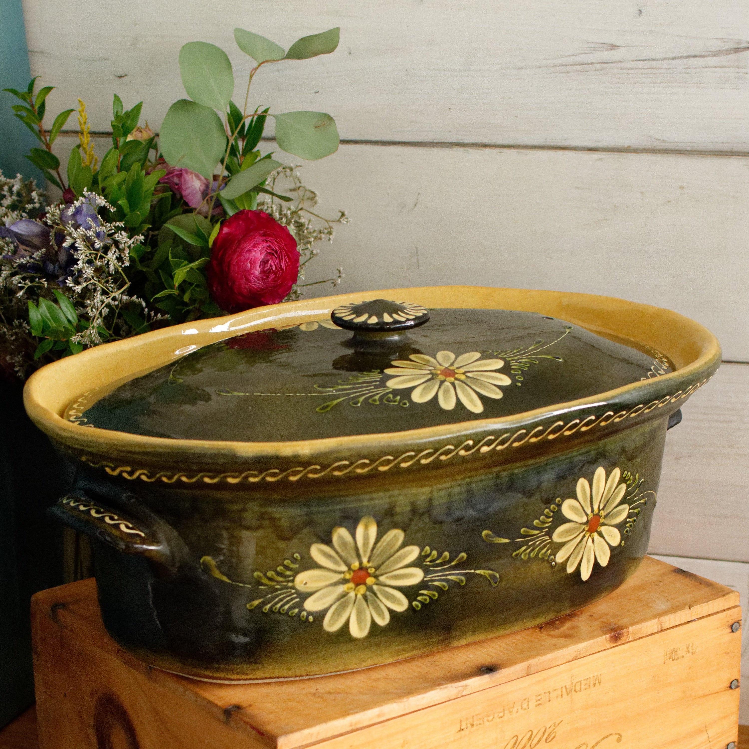 French Vintage Large Alsace SOUFFLENHEIM BAECKEOFFE 