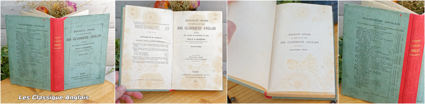 French Vintage Book Novel Livre Roman Florian Fables et Theatre JJ Grandville. Libraires Garnier Freres. Drole de Jeu by Roger VAILLARD. 858 Exemplaire N*47. Les Classique Anglais 1887 Libraires Hachette & Cie Paris.