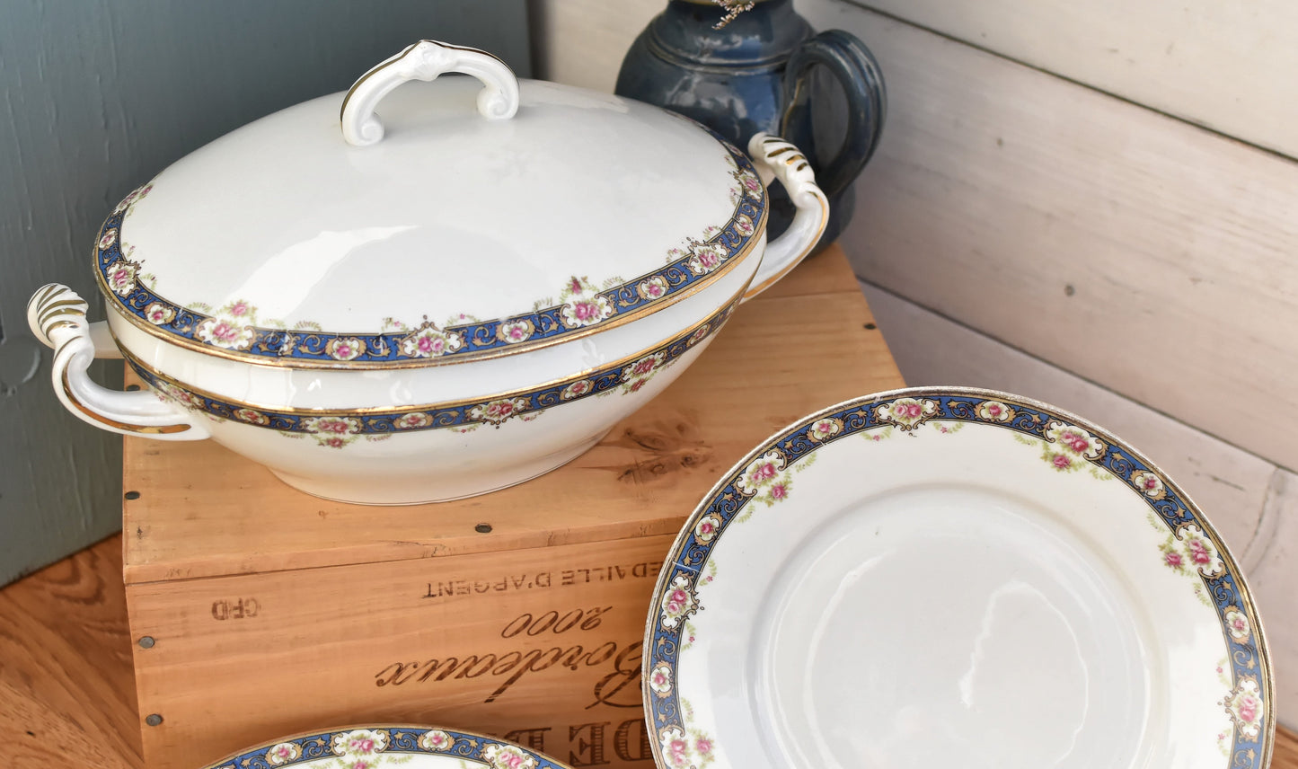 1930s ~ LIMOGES ~ French Antique Fine Porcelain China Serving Piece Plate