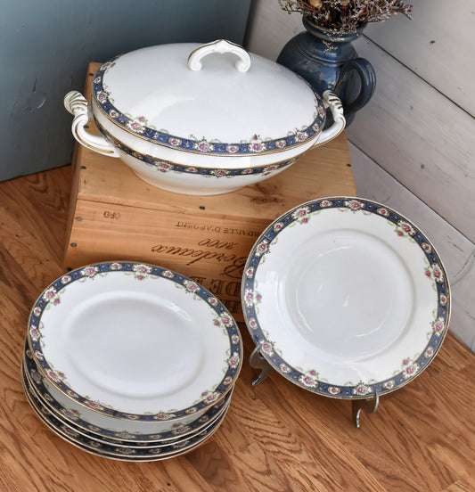 1930s ~ LIMOGES ~ French Antique Fine Porcelain China Serving Piece Plate