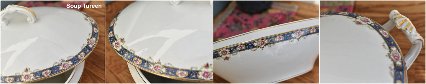 1930s ~ LIMOGES ~ French Antique Fine Porcelain China Serving Piece Plate
