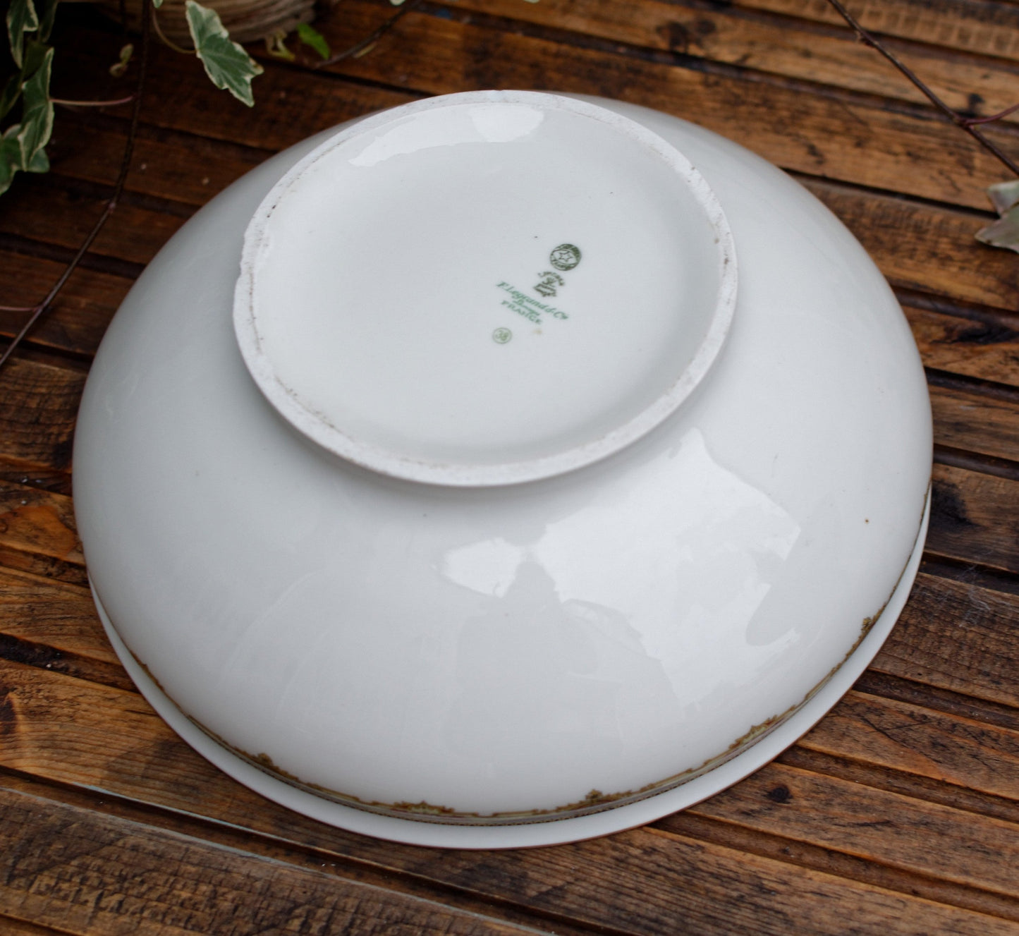 Années 1920 ~ F. Legrand & Cie LIMOGES ~ Français assiette à dîner en porcelaine fine antique