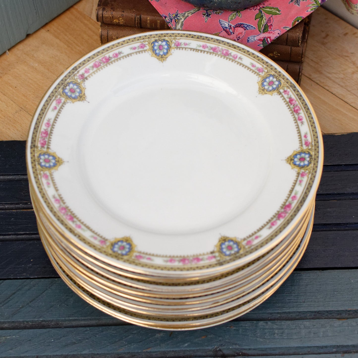 French Antique Fine Porcelain Salad Plate LIMOGES FRANCE