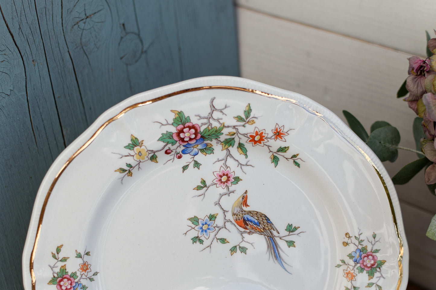 1960s ~ LONGCHAMP ~ France ~ French Vintage Ironstone Floral Asparagus Plate ~ Terre de Fer