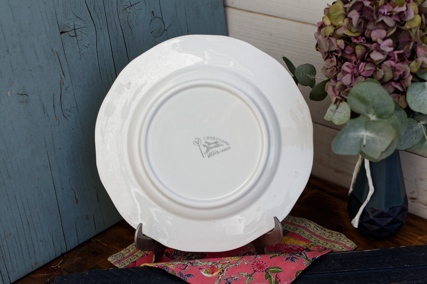 1960s ~ LONGCHAMP ~ France ~ French Vintage Ironstone Floral Asparagus Plate ~ Terre de Fer