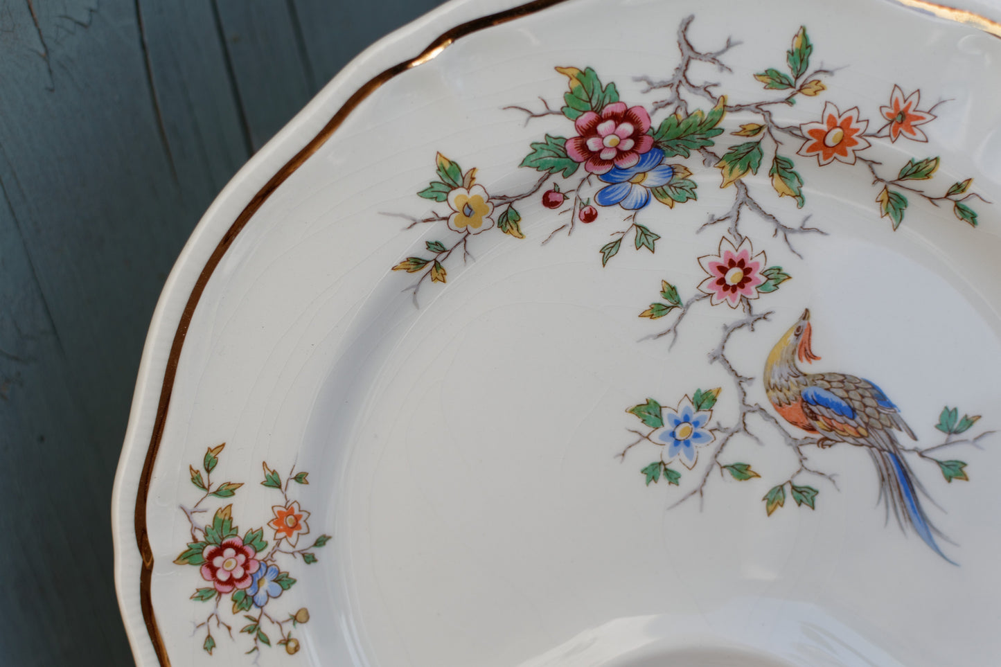 1960s ~ LONGCHAMP ~ France ~ French Vintage Ironstone Floral Asparagus Plate ~ Terre de Fer