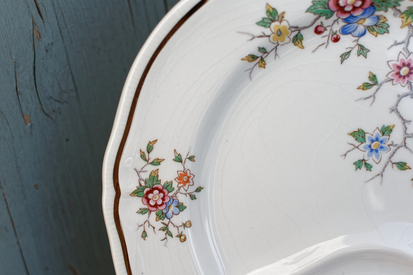 1960s ~ LONGCHAMP ~ France ~ French Vintage Ironstone Floral Asparagus Plate ~ Terre de Fer