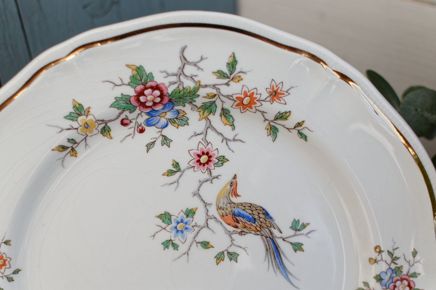 1960s ~ LONGCHAMP ~ France ~ French Vintage Ironstone Floral Asparagus Plate ~ Terre de Fer