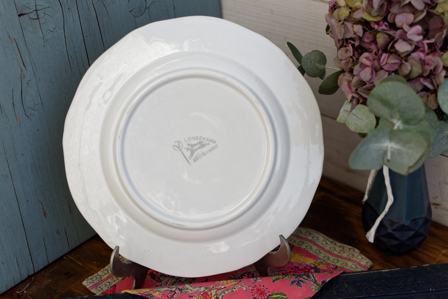 1960s ~ LONGCHAMP ~ France ~ French Vintage Ironstone Floral Asparagus Plate ~ Terre de Fer