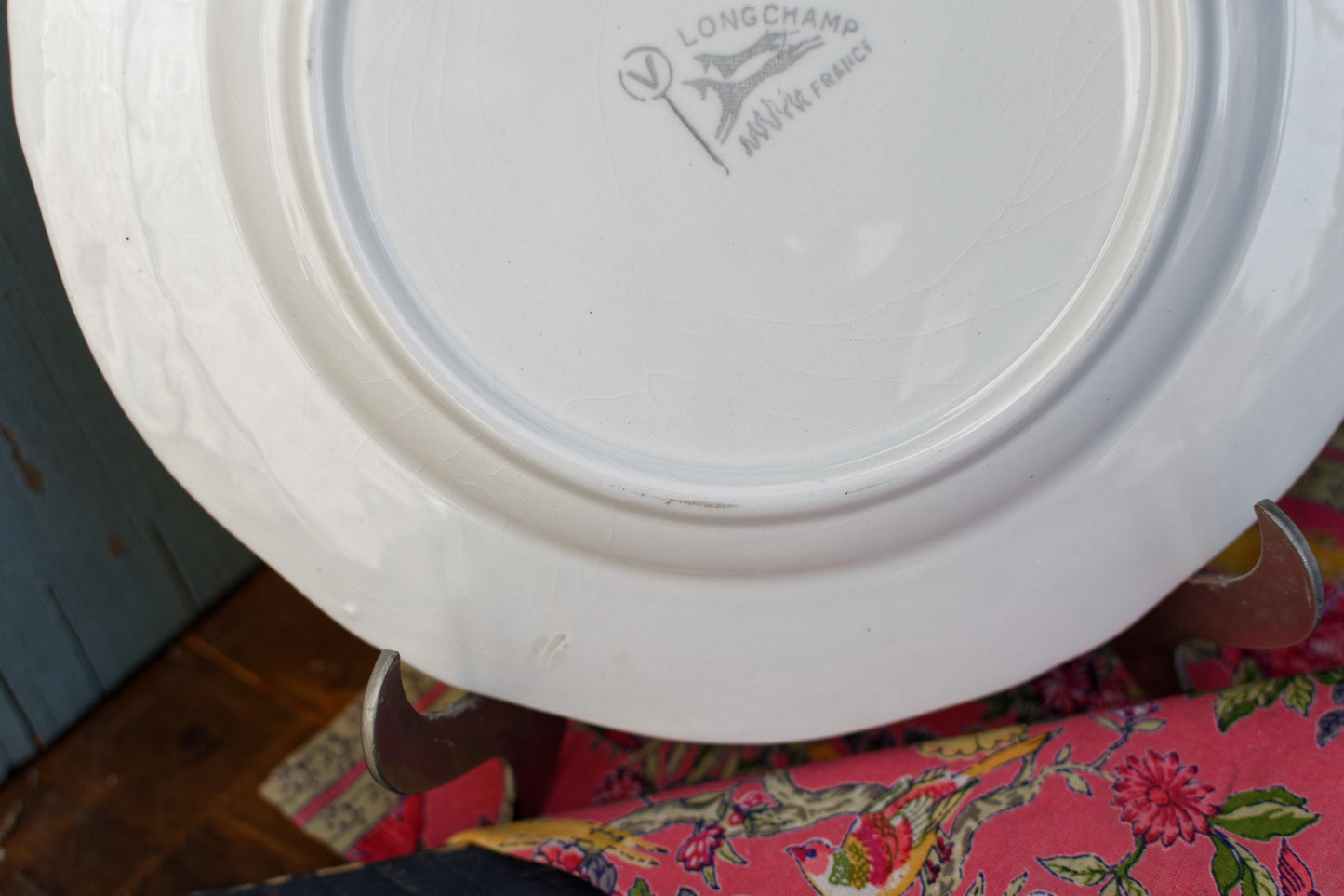 1960s ~ LONGCHAMP ~ France ~ French Vintage Ironstone Floral Asparagus Plate ~ Terre de Fer