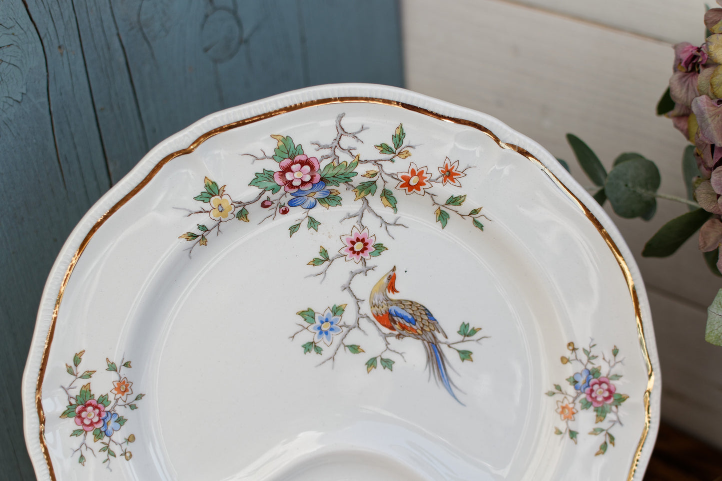 1960s ~ LONGCHAMP ~ France ~ French Vintage Ironstone Floral Asparagus Plate ~ Terre de Fer
