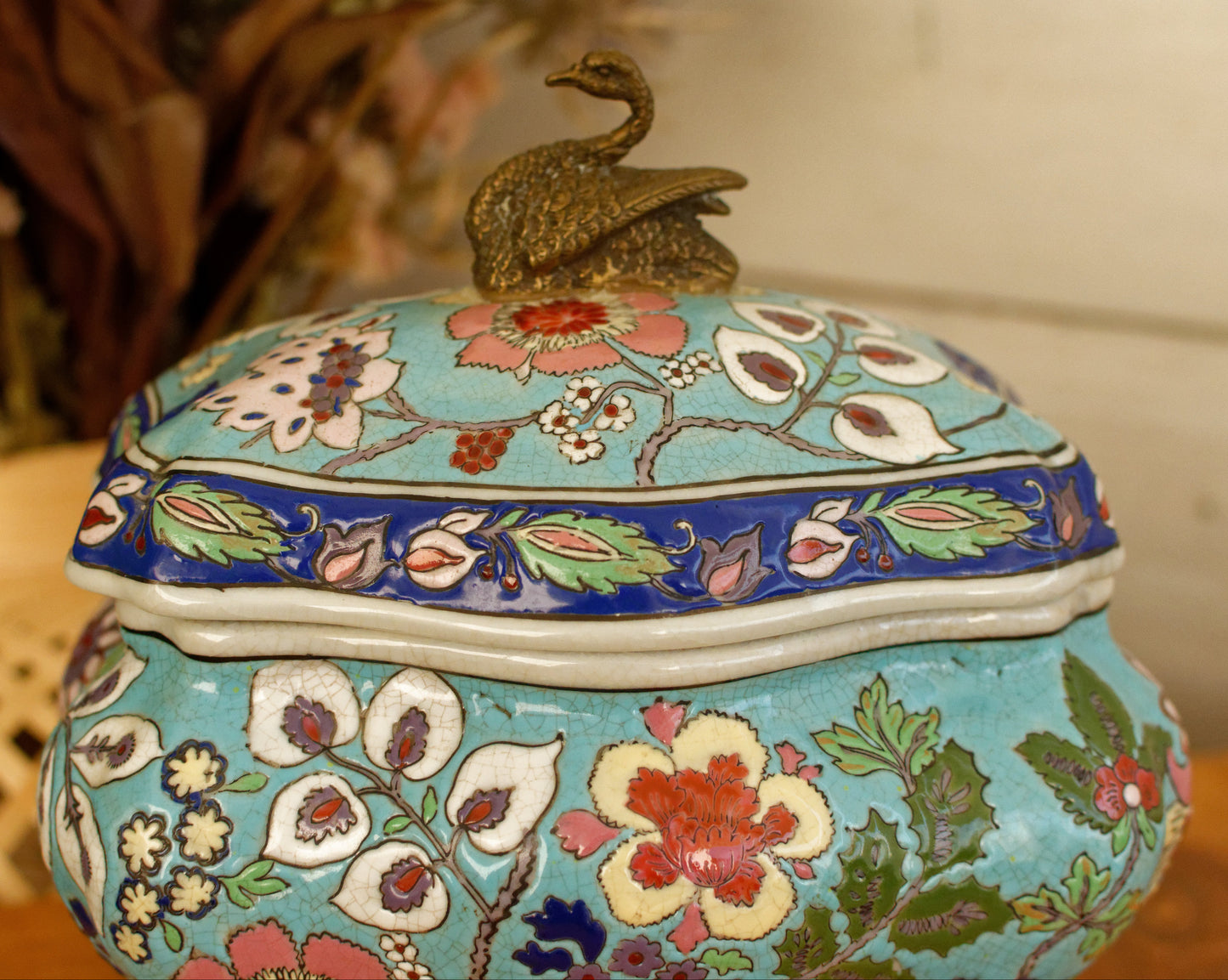 French Vintage Cloisonne High Glazed Jewelry Box Collectible EMAUX de Saint Jean L'Aigle Factory in LONGWY