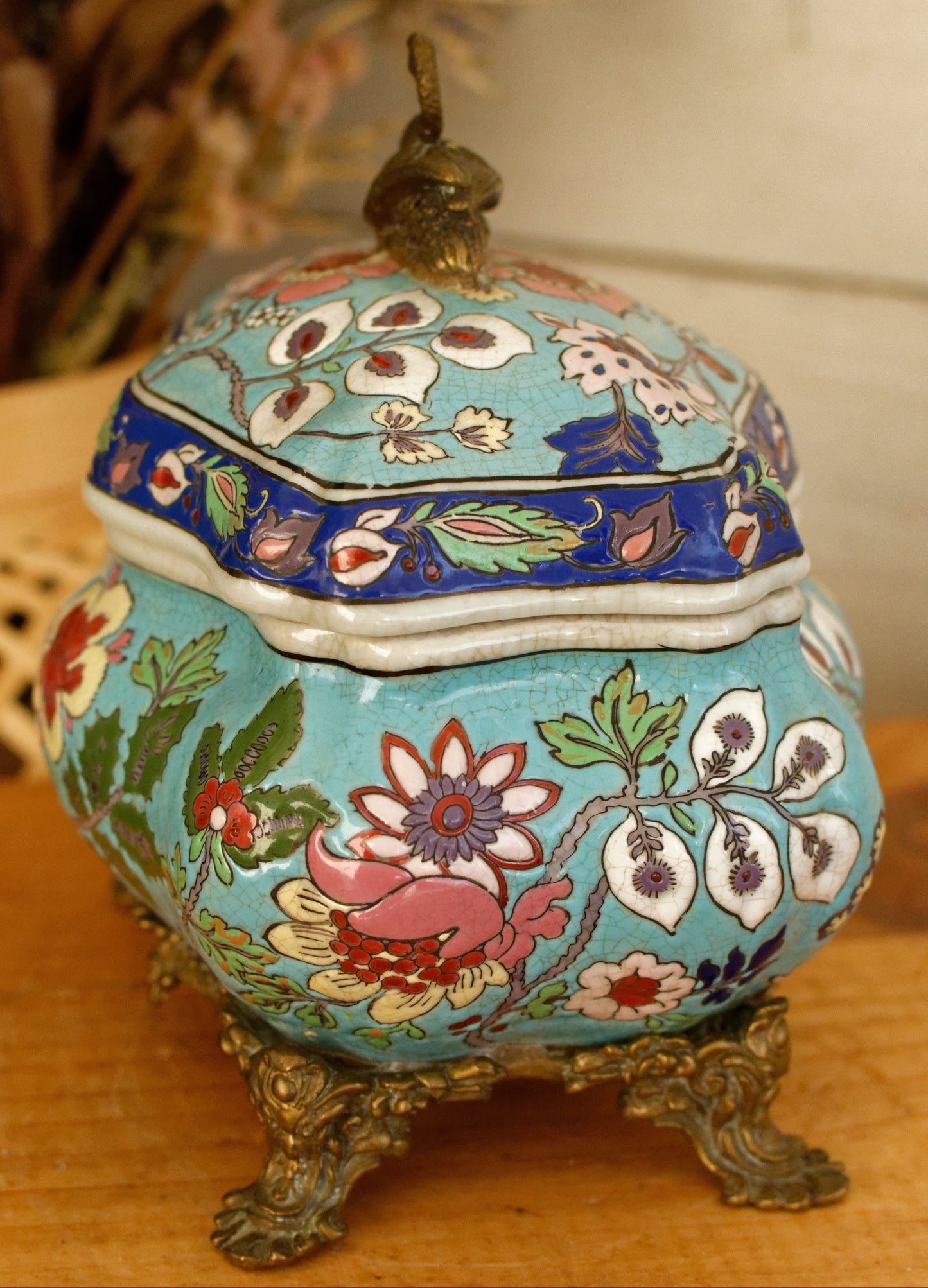 French Vintage Cloisonne High Glazed Jewelry Box Collectible EMAUX de Saint Jean L'Aigle Factory in LONGWY