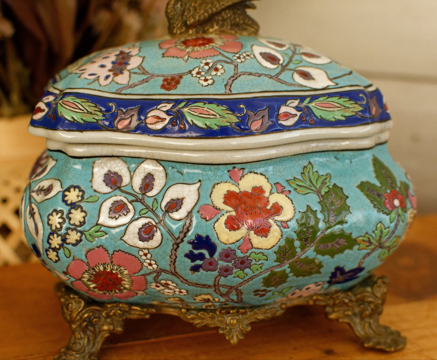 French Vintage Cloisonne High Glazed Jewelry Box Collectible EMAUX de Saint Jean L'Aigle Factory in LONGWY