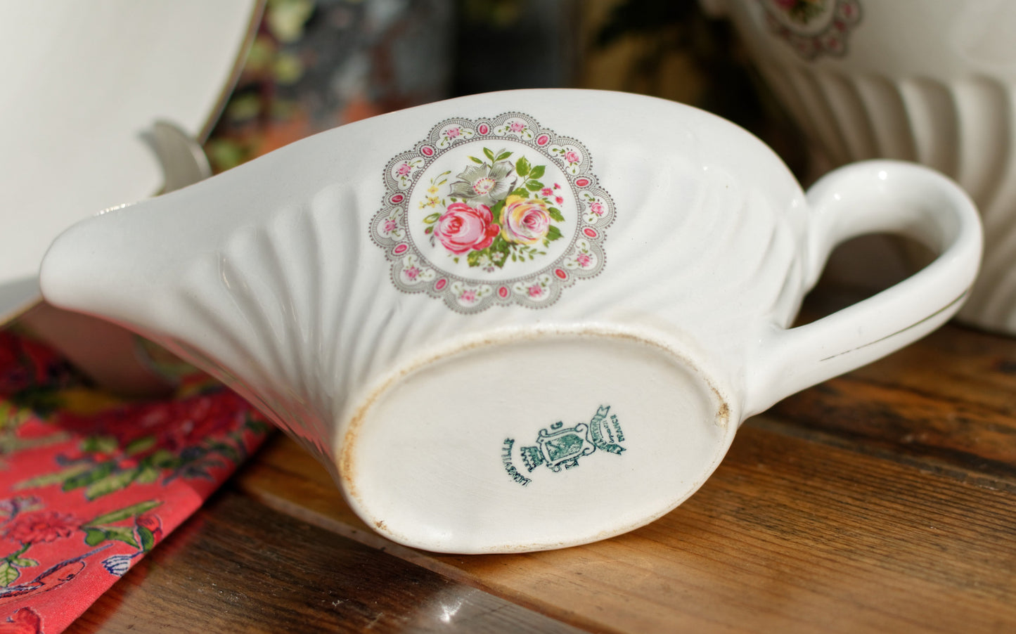 1930s ~ K&G (Keller et Guérin) Luneville ~ French Antique Ironstone Floral Porcelain Floral Serving Piece ~ Terre de Fer