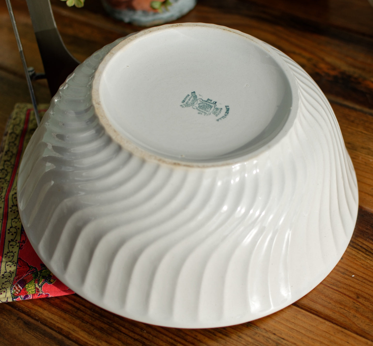 1930s ~ K&G (Keller et Guérin) Luneville ~ French Antique Ironstone Floral Porcelain Floral Round Serving Bowl ~ Terre de Fer