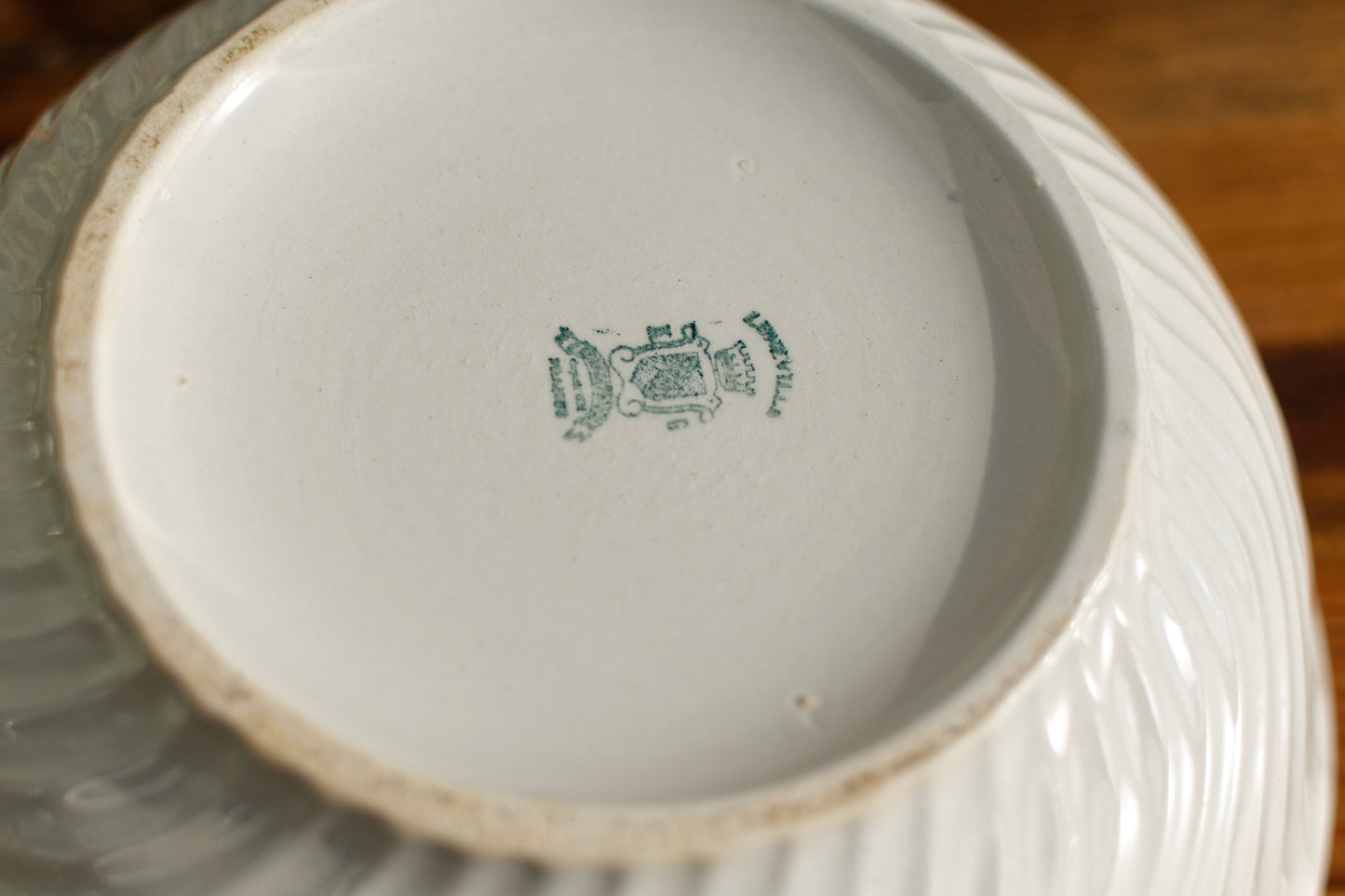 1930s ~ K&G (Keller et Guérin) Luneville ~ French Antique Ironstone Floral Porcelain Floral Round Serving Bowl ~ Terre de Fer
